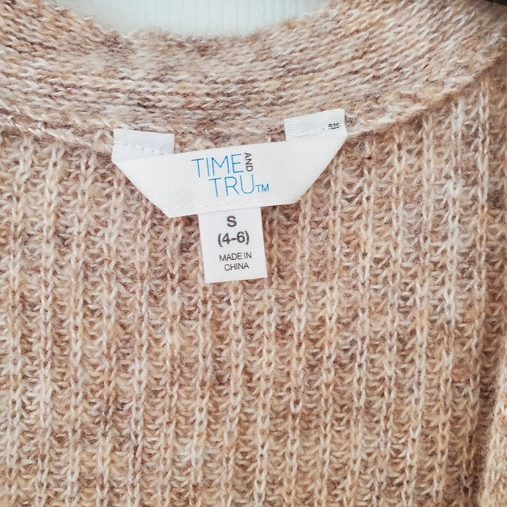 S 4-6 Open Front Beige Cardigan New - Picture 4 of 7